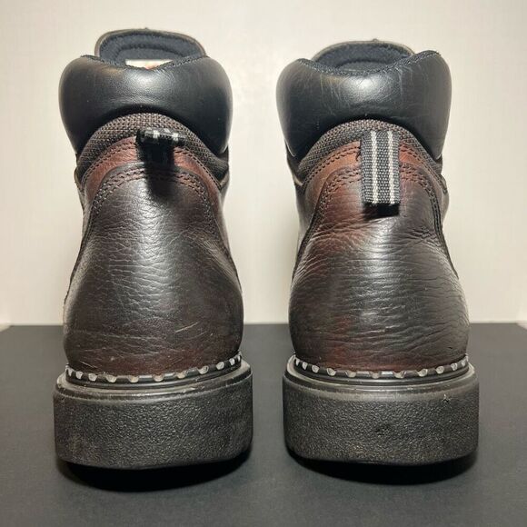 Mens RED WING Dyna-Force Brown Leather Steel Toe EH Ankle Boots / Size 12 Medium main image 4